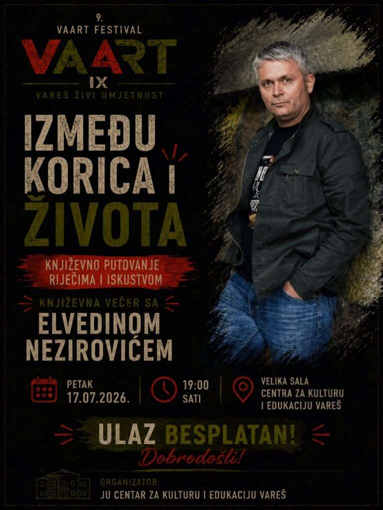 “Između korica i života”: književna večer Elvedina Nezirovića na 9. VAART festivalu u Varešu